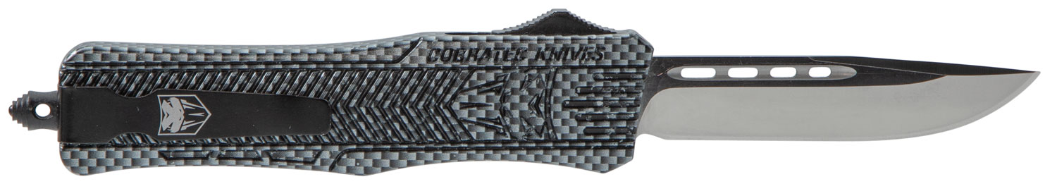 CobraTec Medium CTK-1 3" Drop Point OTF Knife, Carbon Fiber - MCFCTK1MDNS
