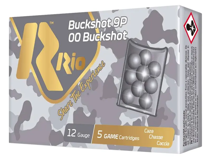 Rio Ammunition RB129 12Gauge 2.75" 00 Buck Shot 5 Per Box/50 Case