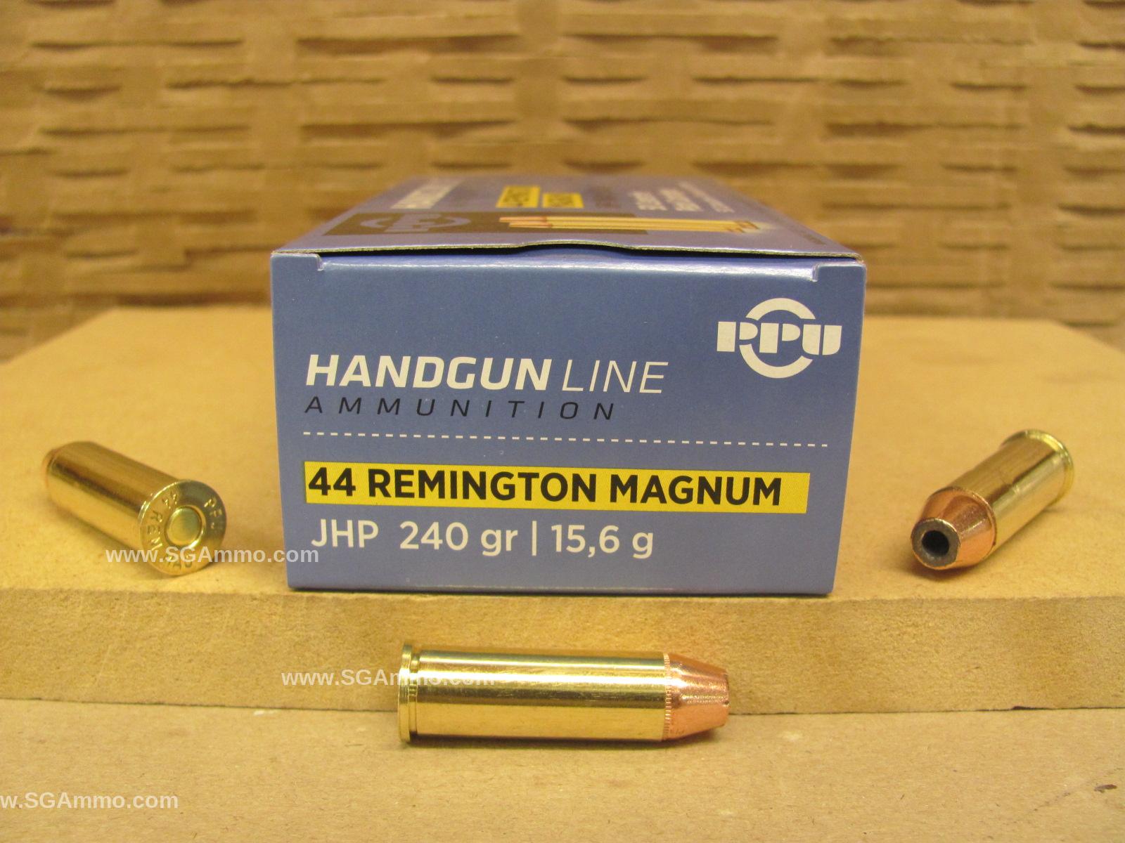 50 Round Box – 44 Magnum 240 Grain JHP Hollow Point Prvi Partizan Ammo – PPH44MH