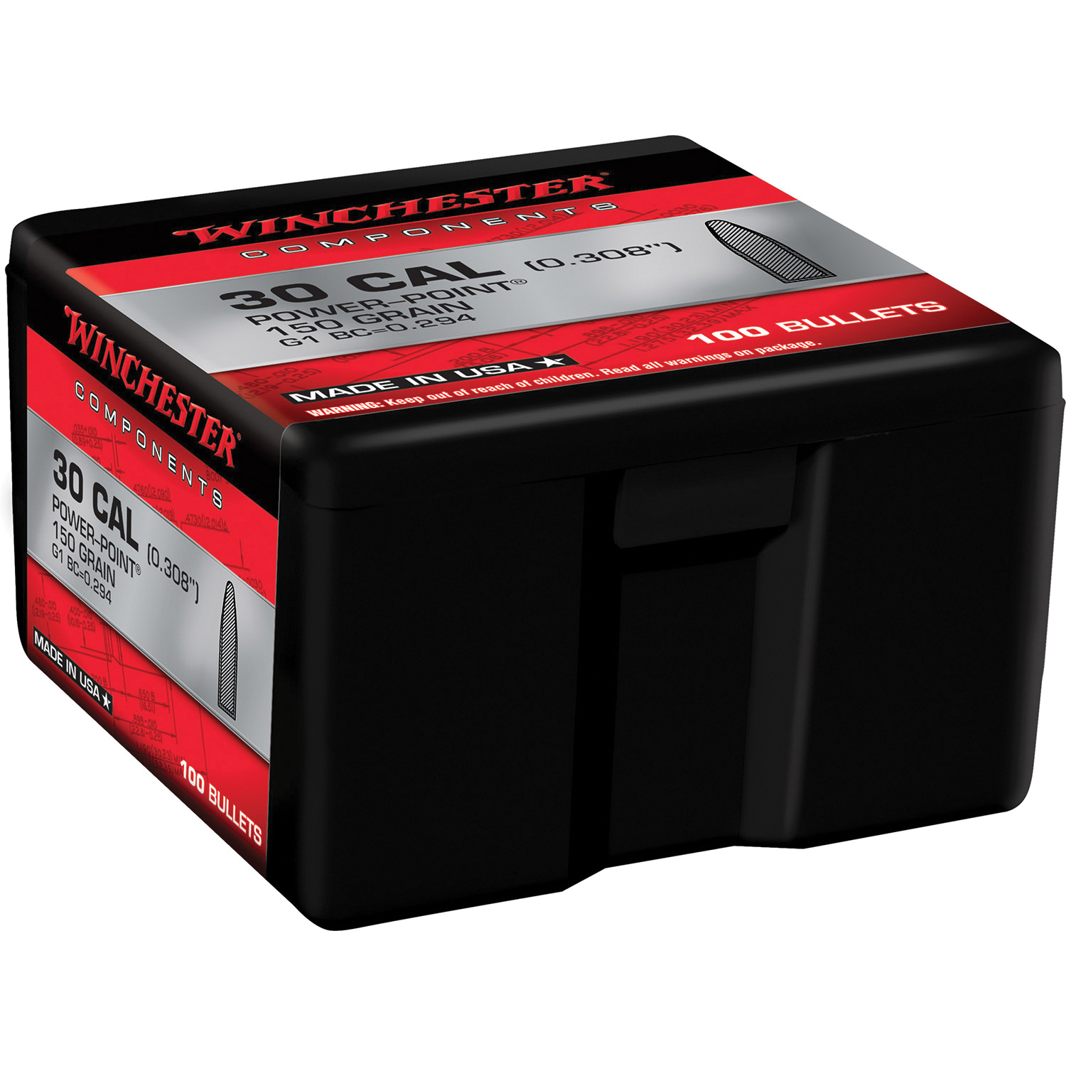 Winchester Ammunition .350 Legend 145 gr Reloading Bullets  FMJ 100rds - WB350M145X