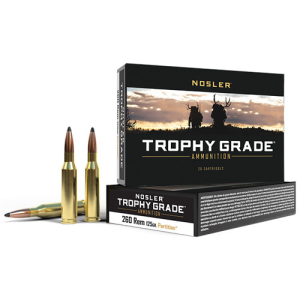 NOSLER Trophy Grade 260 Rem 125gr Spitzer Partition Ammunition | 20 Rounds