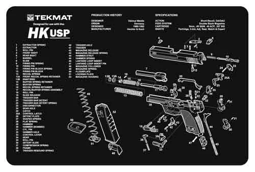 TEKMAT ARMORERS BENCH MAT - 11"x17" HECKLER KOCH USP