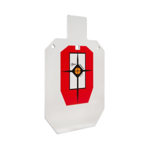 Allen EZ-Aim Hardrock AR500 IPSC Silhouette Shooting Target, 9"W x 14.875H", White/Red/Black