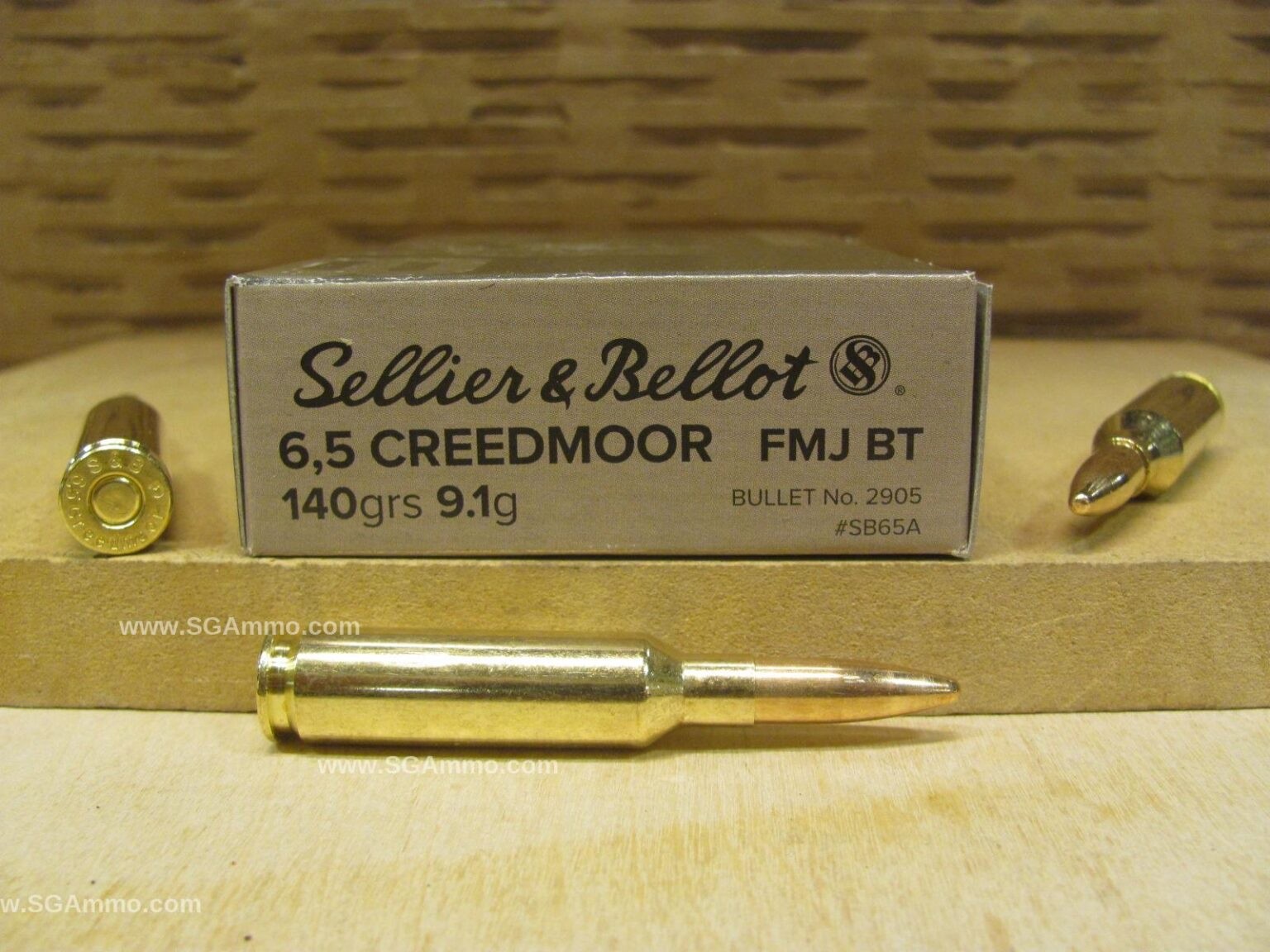 20 Round Box – 6.5 Creedmoor 140 Grain FMJ BT Ammo by Sellier Bellot – SB65A