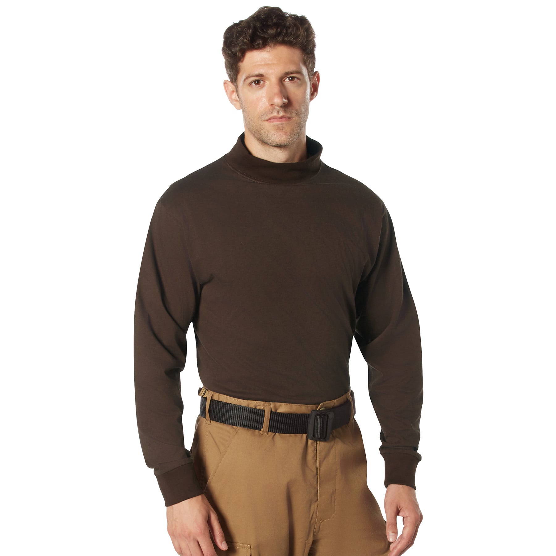 Rothco Mock Turtleneck - Dark Brown, 2X-Large