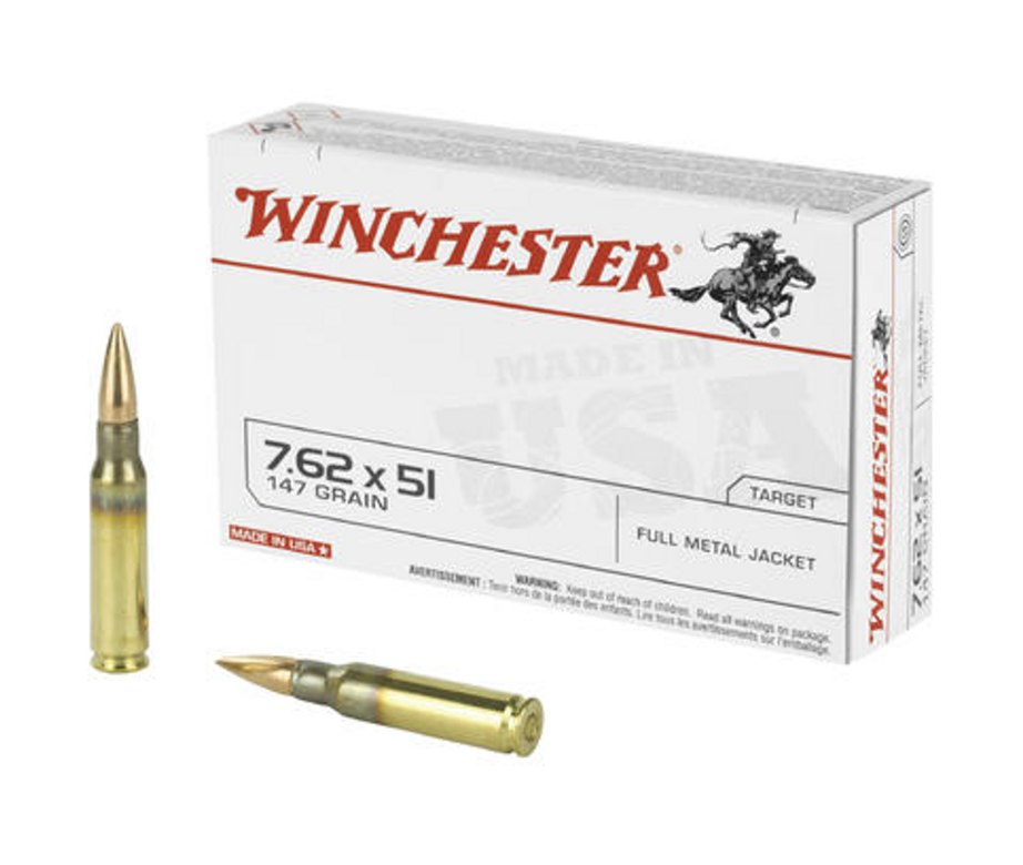 Winchester USA 7.62 Nato 147g FMJ Ammunition 20rds - Q3130