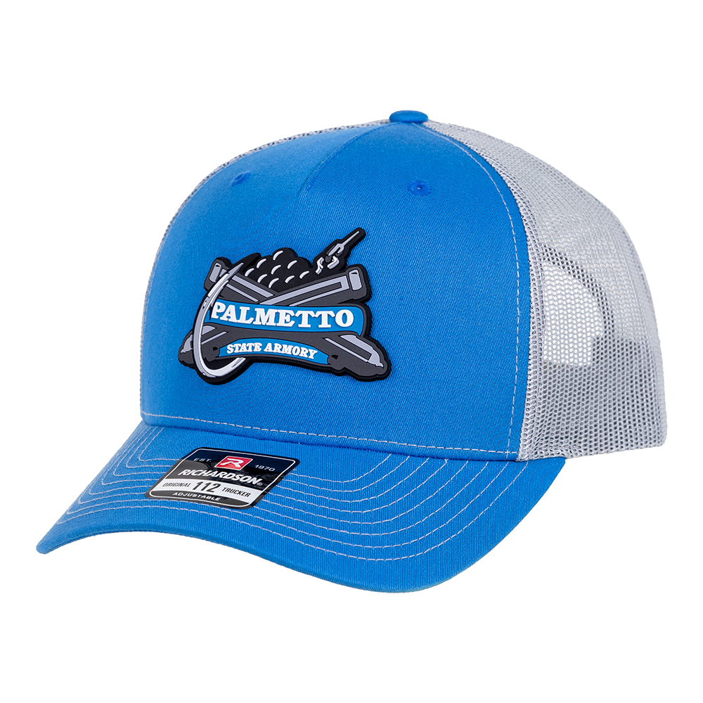 PSA PVC Fishing Patch Richardson 5 Panel Trucker Hat -  Carolina Blue