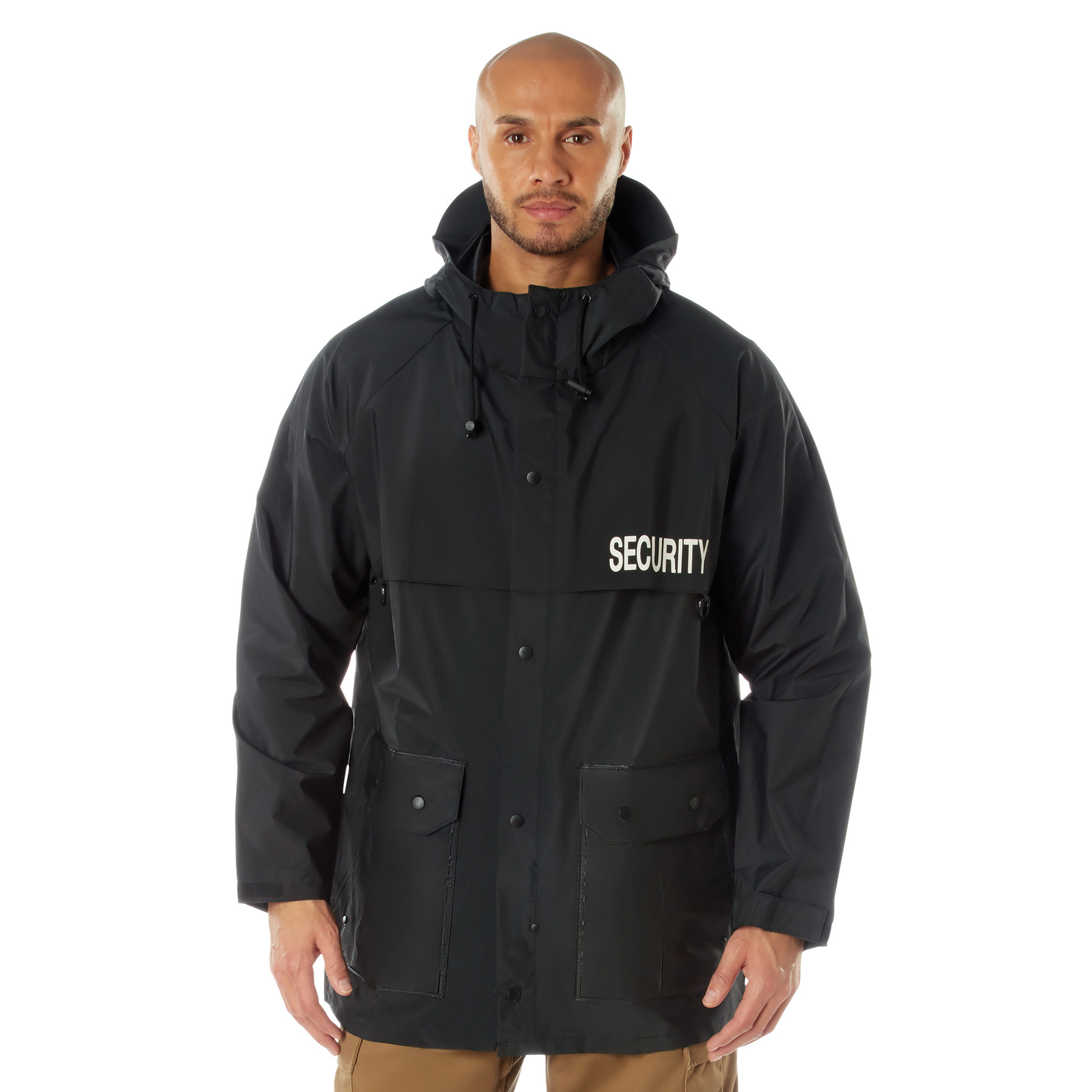 Rothco Security Nylon Rain Jacket - Black, 3X-Large