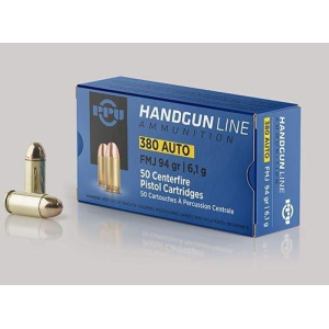 PPU Handgun Ammunition .380 ACP 94 gr FMJ 951 fps 951 fps 50/ct