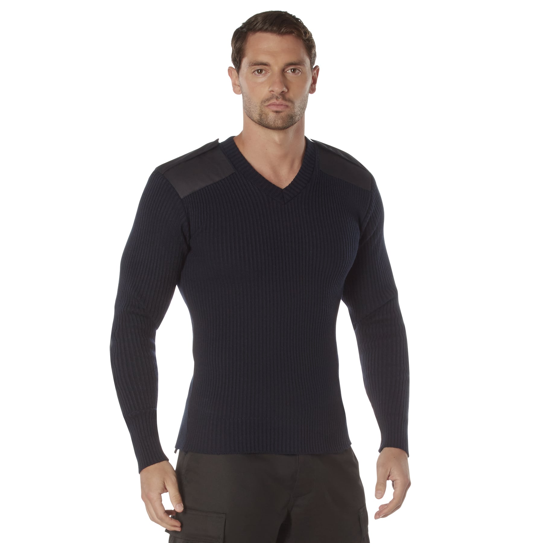 Rothco G.I. Style Acrylic V-Neck Sweater - Navy Blue, Medium