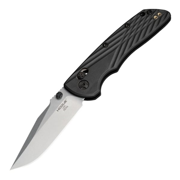 Hogue Deka Folding Knife, Clip Point, Black - Elegant Handle, Smooth Action, Secure Locking, Perfect for Everyday Carry and Tactical Use - 24379