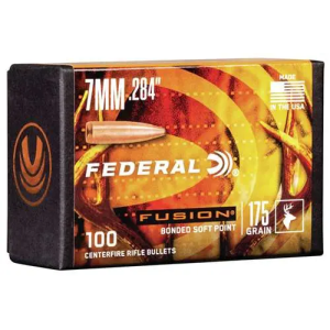 Federal FB284F4 Fusion Component  7mm .284 175 gr Fusion Soft Point 100 Per Box