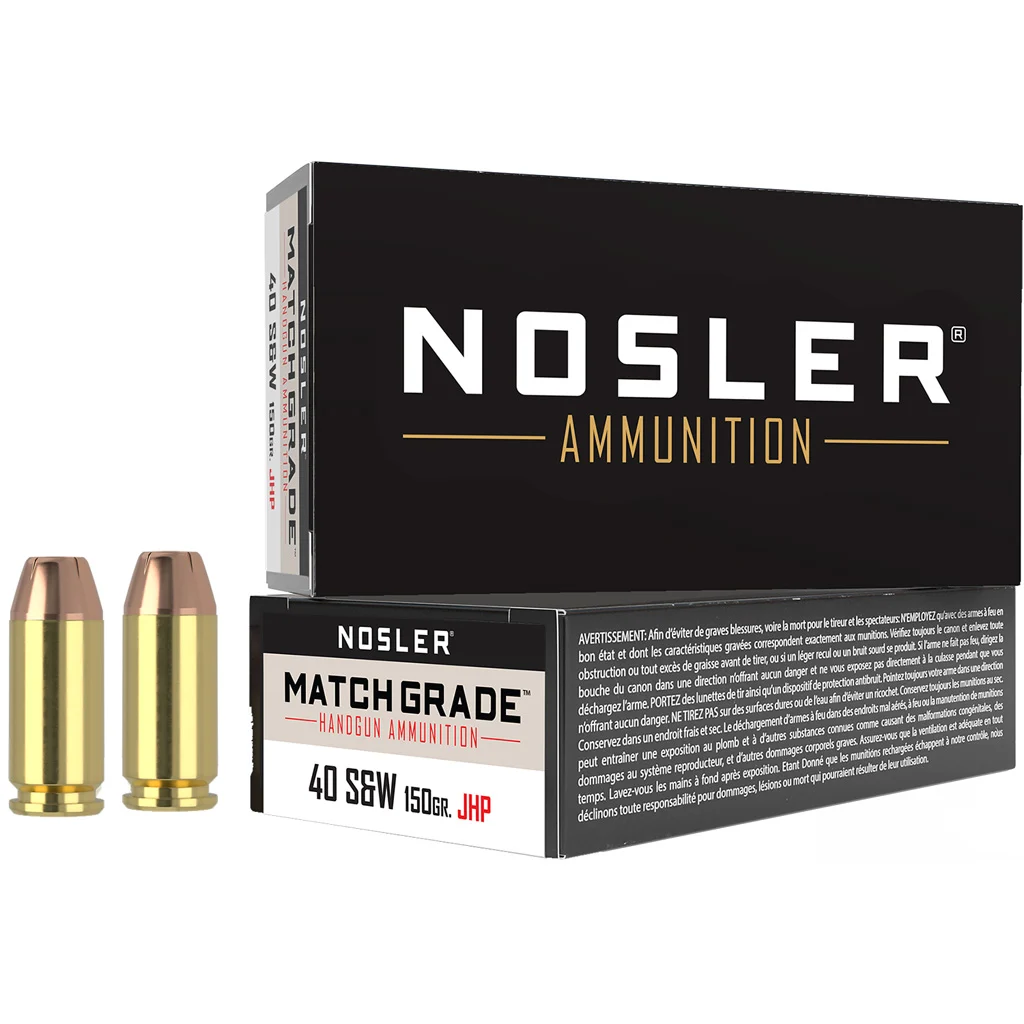 Nosler Match Grade Handgun Ammunition 40 S 150 gr. HG JHP 50 rd.