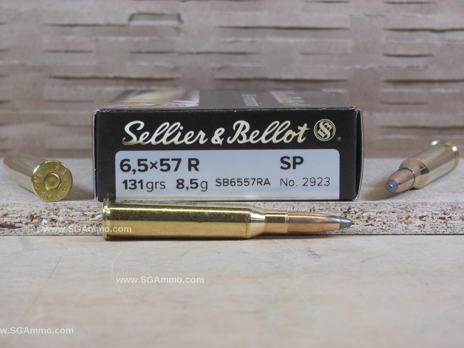 20 Round Box – 6.5x57R 131 Grain Soft Point Sellier Bellot Ammo – SB6557RA