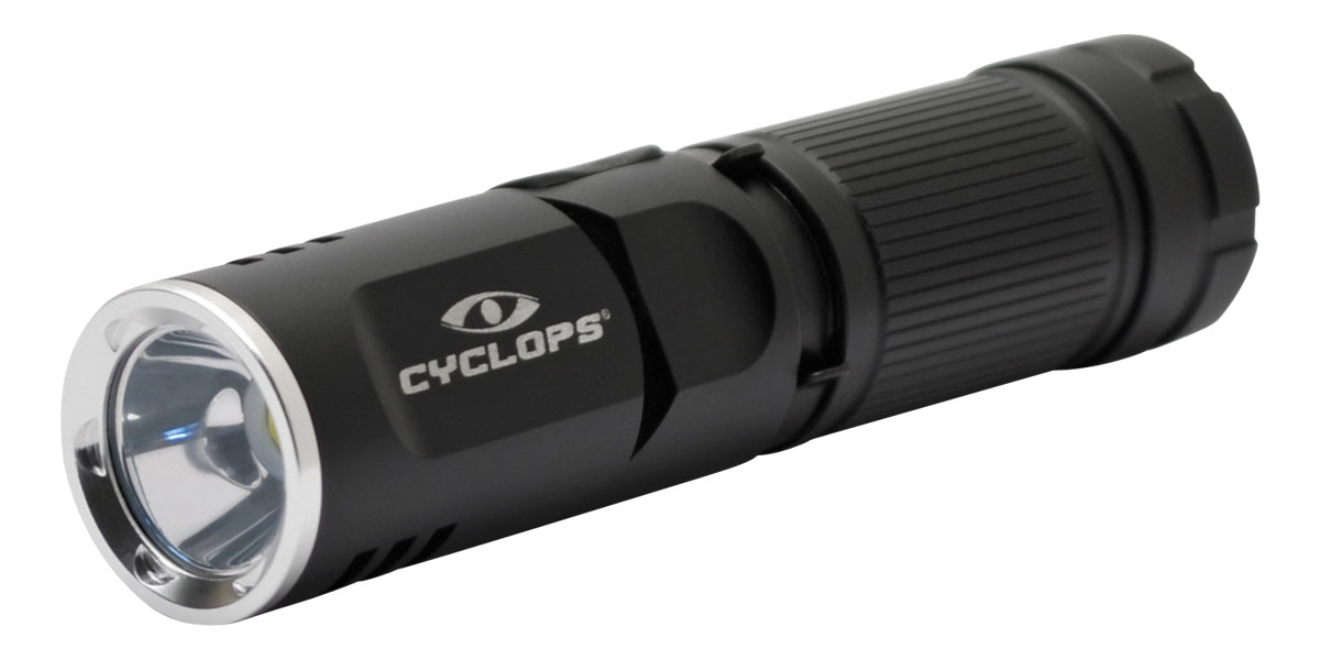Cyclops CYCFLX400 USB Rechargeable LED Flashlight, Black - CYC-FLX400