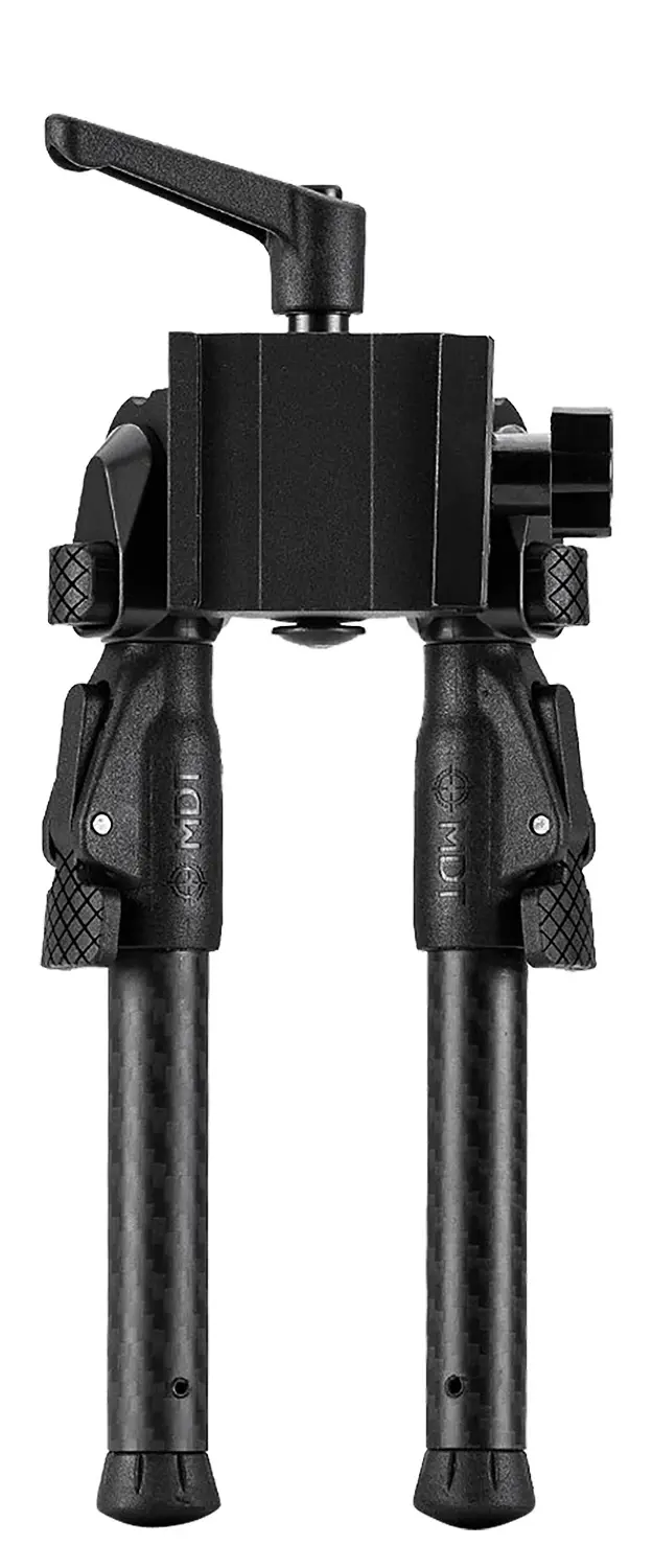 Mdt Sporting Goods Inc 105561BLK GRND-POD Black 4.50"-9" Carbon Fiber/Aluminum, Adj. Throw Lever, 4 Leg Postitions, Fits ARCA Rail RRS Dovetail
