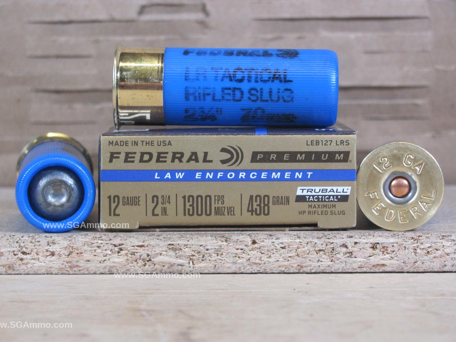 250 Round Case – 12 Gauge Federal Rifled TruBall Slug Low Recoil – LEB127LRS