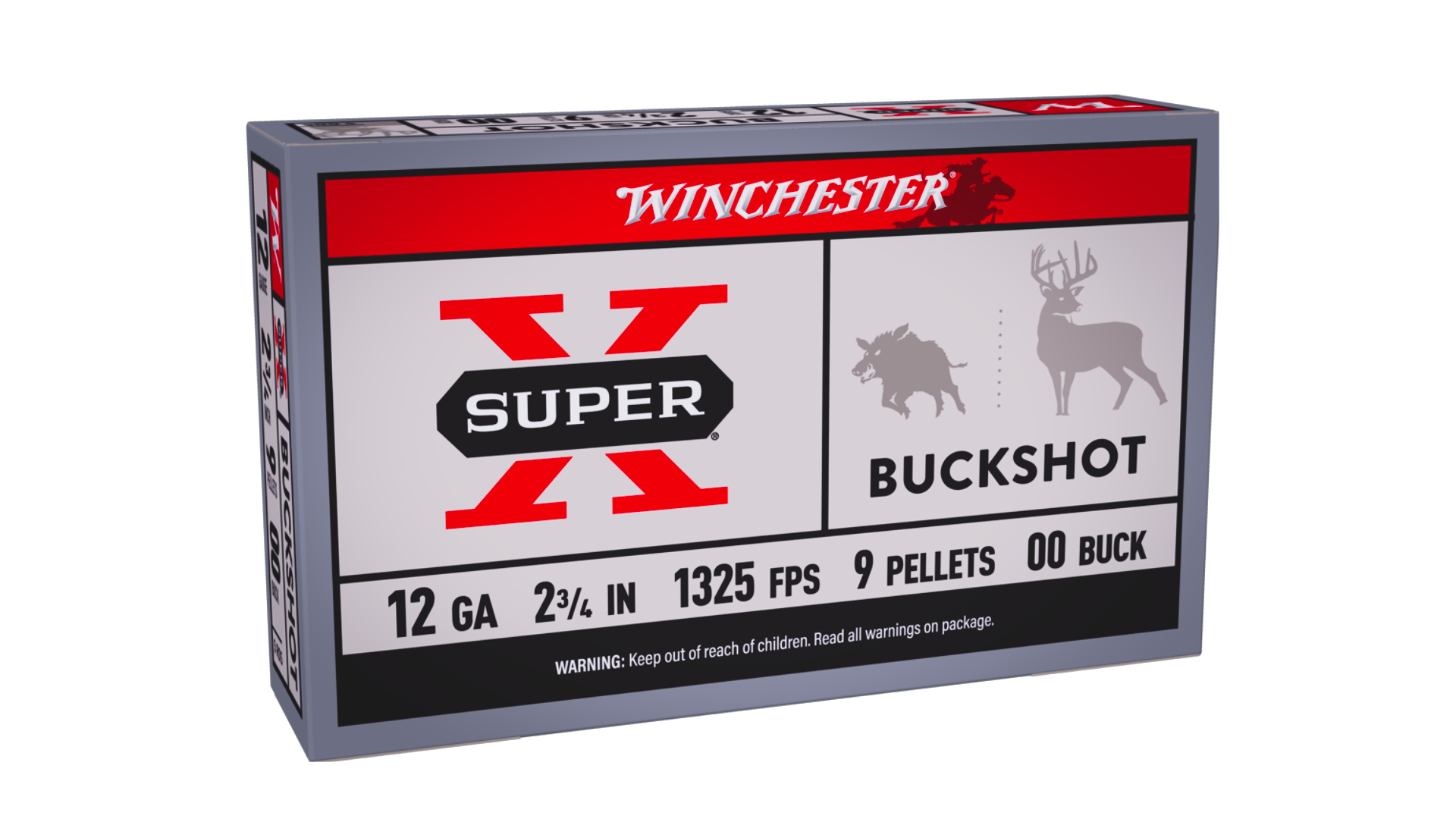 Winchester 12ga 2.75" 9 Pellet 00 Buck Shotshell Ammunition 5rds - XB1200