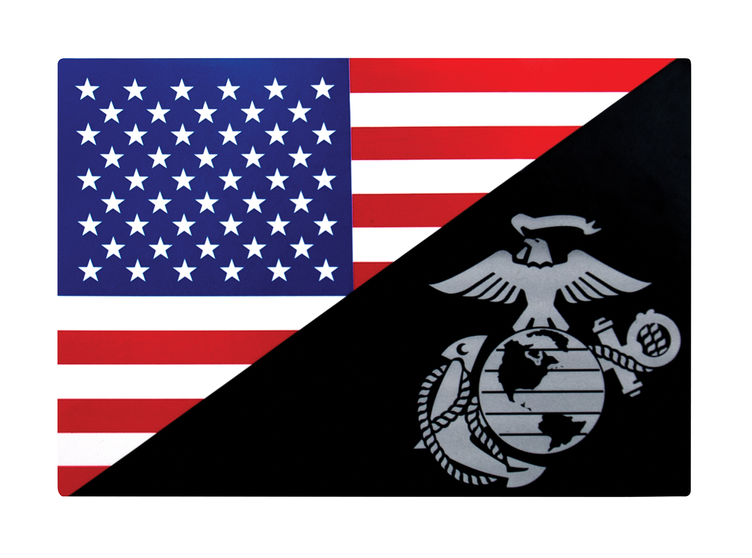 Rothco Usmc Eagle, Globe And Anchor Flag Decal Outside - Back Gum