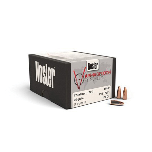 Nosler Varmageddon .17 20 gr FBHP Rifle Bullet, 100/box - 17205