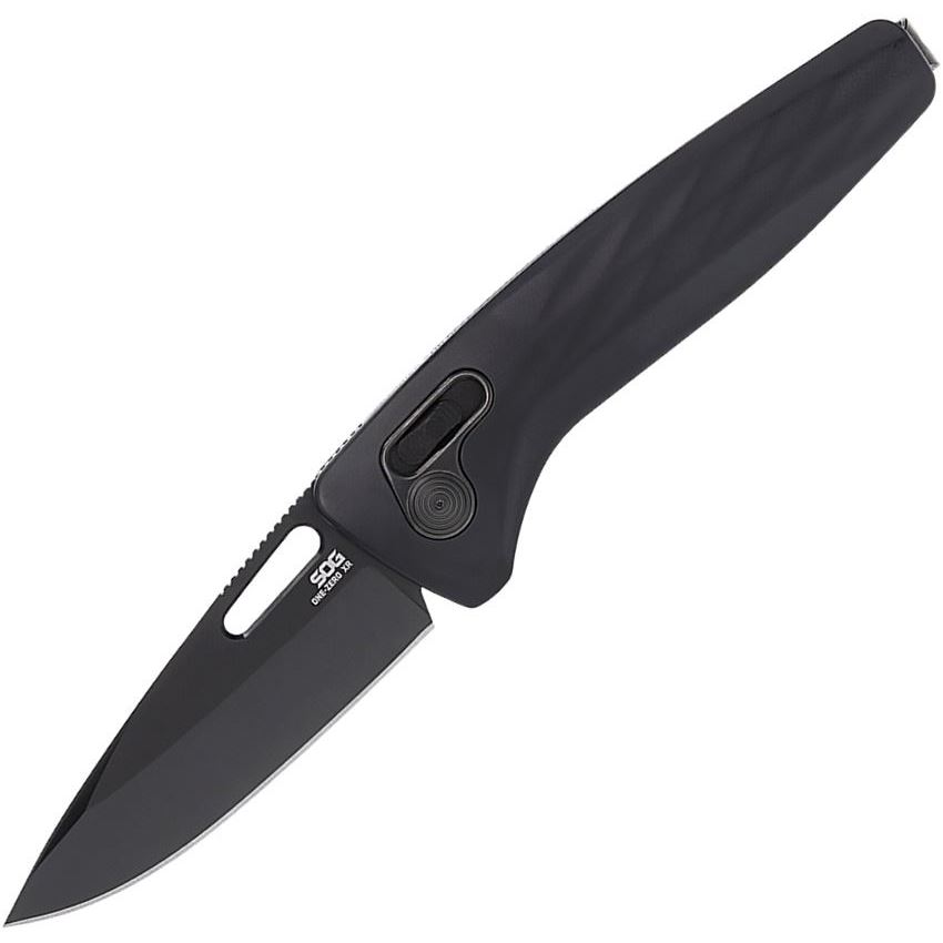SOG Knives One-Zero XR Folding Knife Clip Point, Black - SOG12-73-03-57