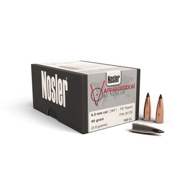 Nosler Varmageddon 6.5mm 90 gr FBTP Rifle Bullet, 100/box - 26129