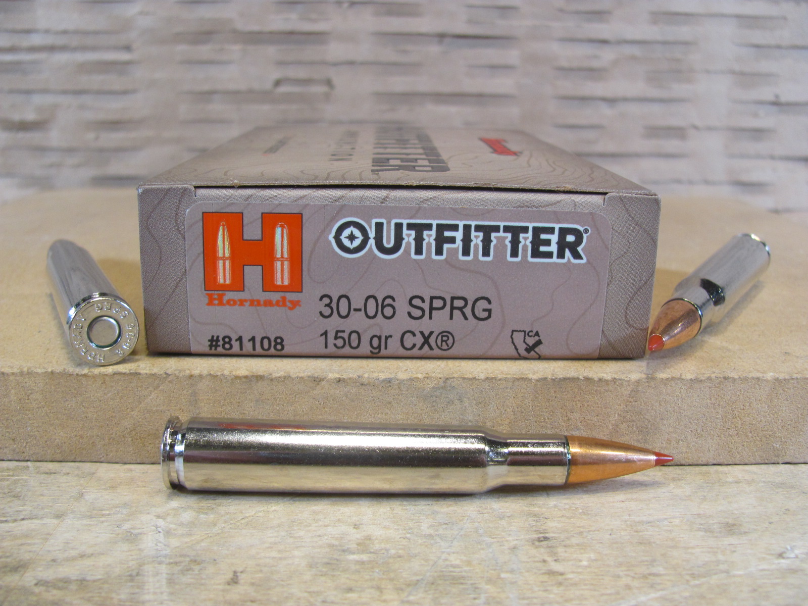 200 Round Case – 30-06 SPRG 150 Grain Hornady CX Outfitter Ammo – 81108