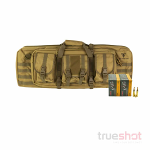 BUNDLE DEAL: Tan Full Forge Gear Torrent Double Rifle Case and 200 Rounds of Ammo - PMC 5.56 55 Grain