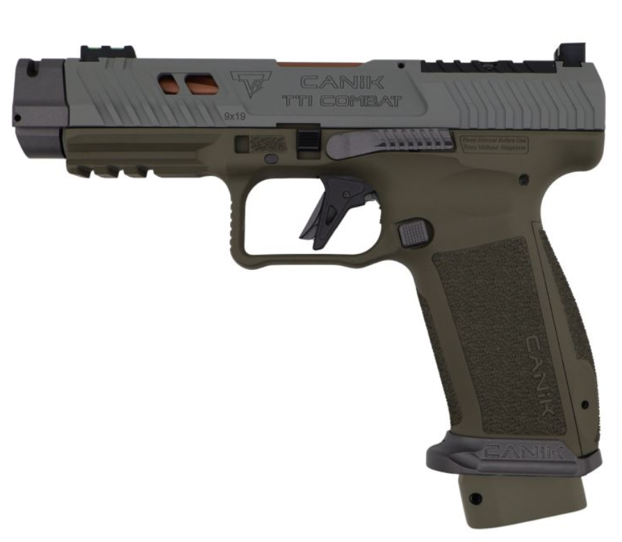 Canik TTI Combat 4.6" 9mm 18rd Pistol - Smoke/OD Green - CENTHG7854-ODGREEN