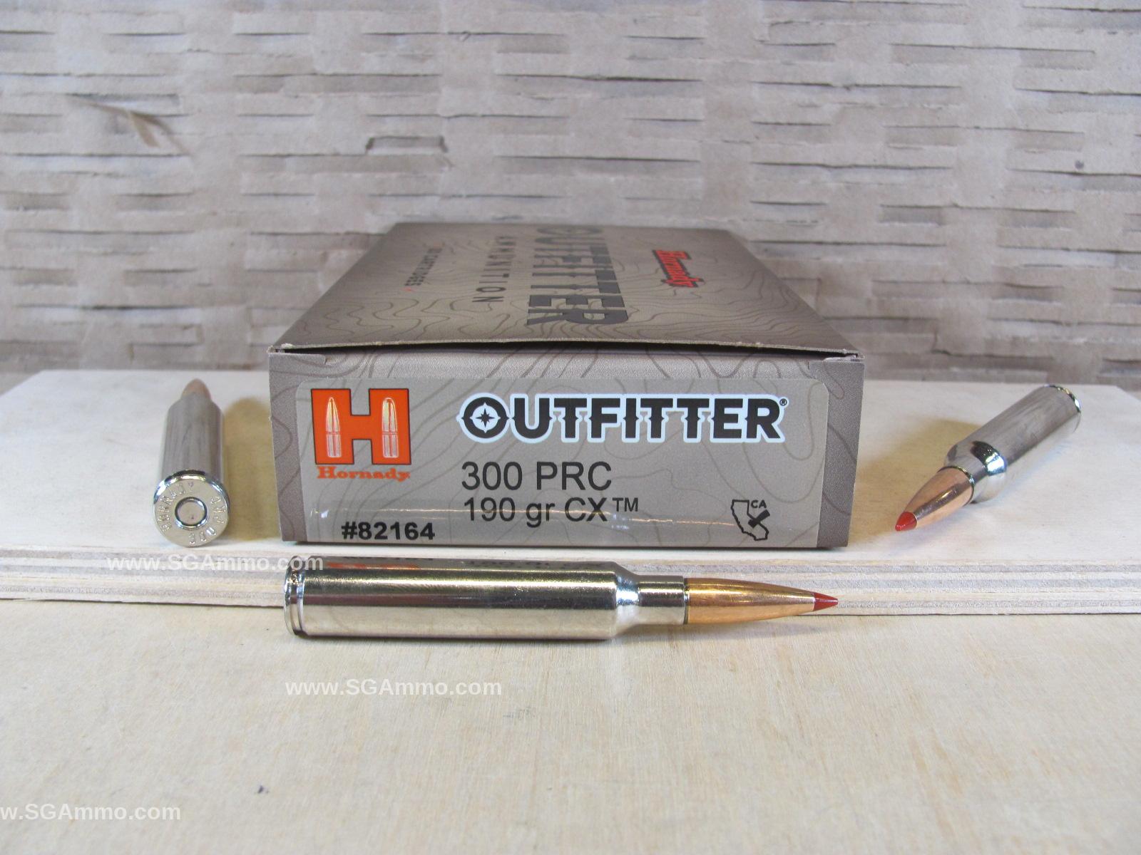 200 Round Case – 300 PRC 190 Grain CX Hornady Outfitter Ammo – 82164