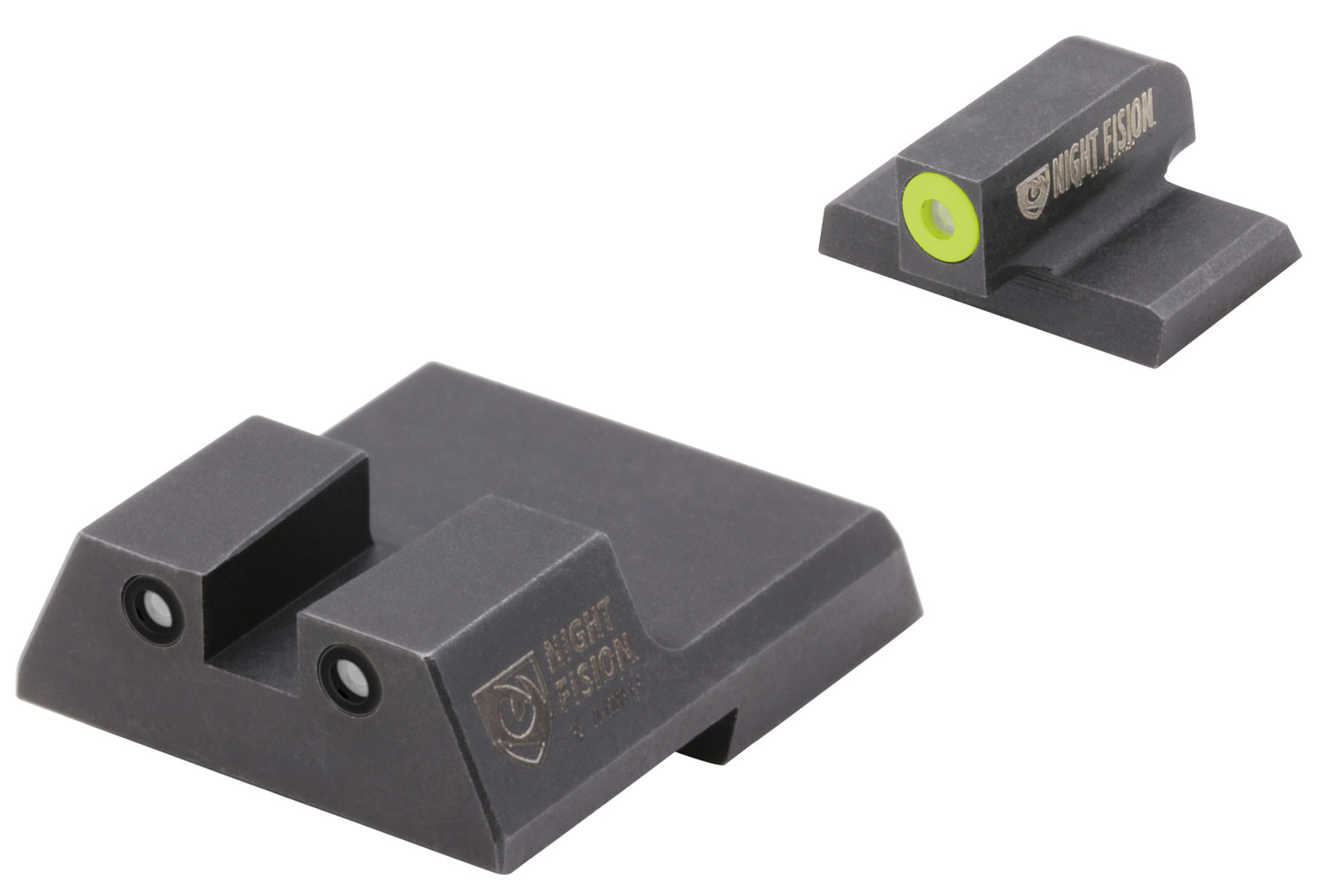 Night Fision Night Sight Set for HK VP9/VP40/P30/P30SK/P30L/45/45 Handguns, Green with Yellow Square Front, Green with Black Square Rear - HAK-126-003-YGZG