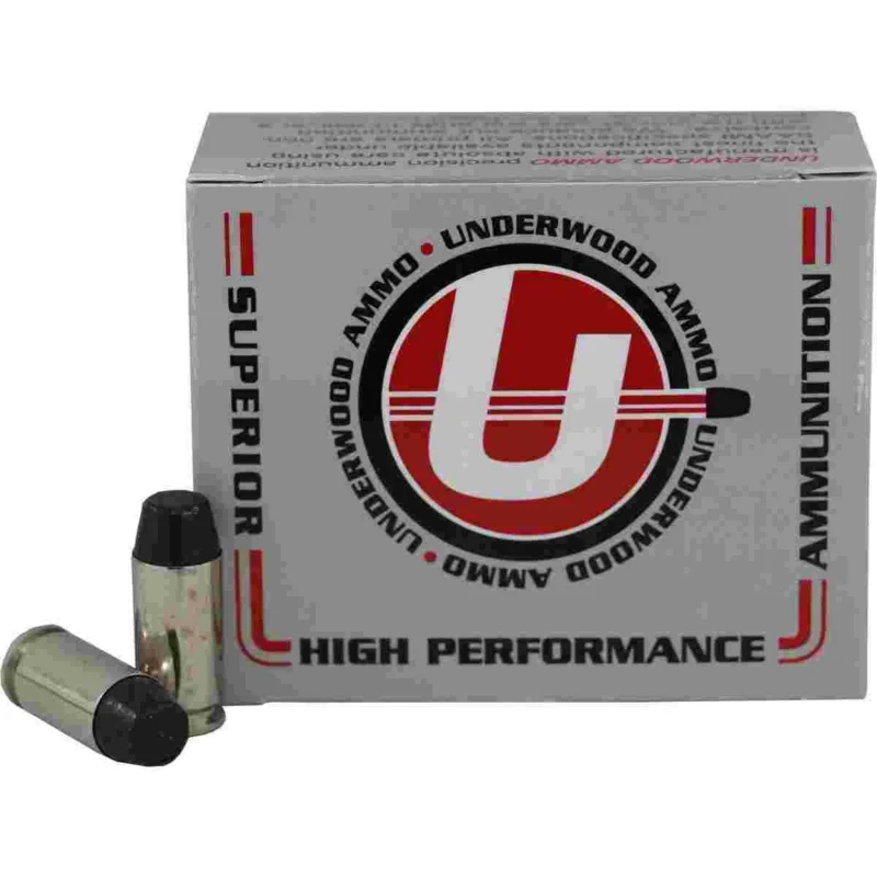 Underwood Ammo Hard Cast Flat Nose Handgun Ammunition 40 S 200gr FN 1000 fps 20/ct