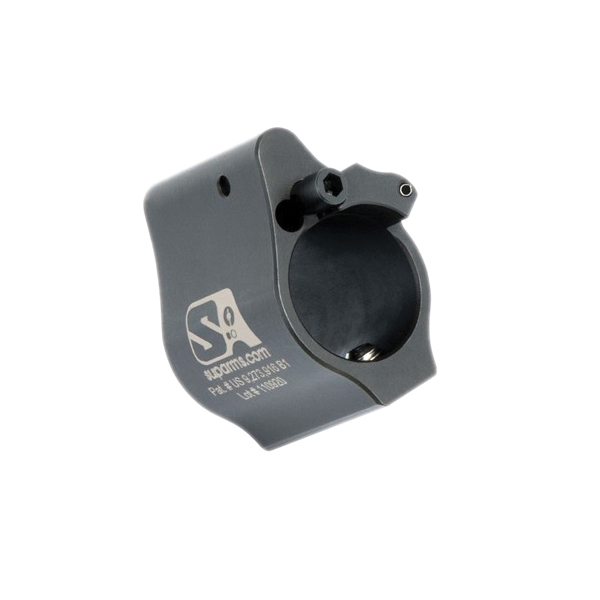 Superlative Arms Solid Set Screw Direct Impingement Adjustable Gas Block 0.625" x 1", Black