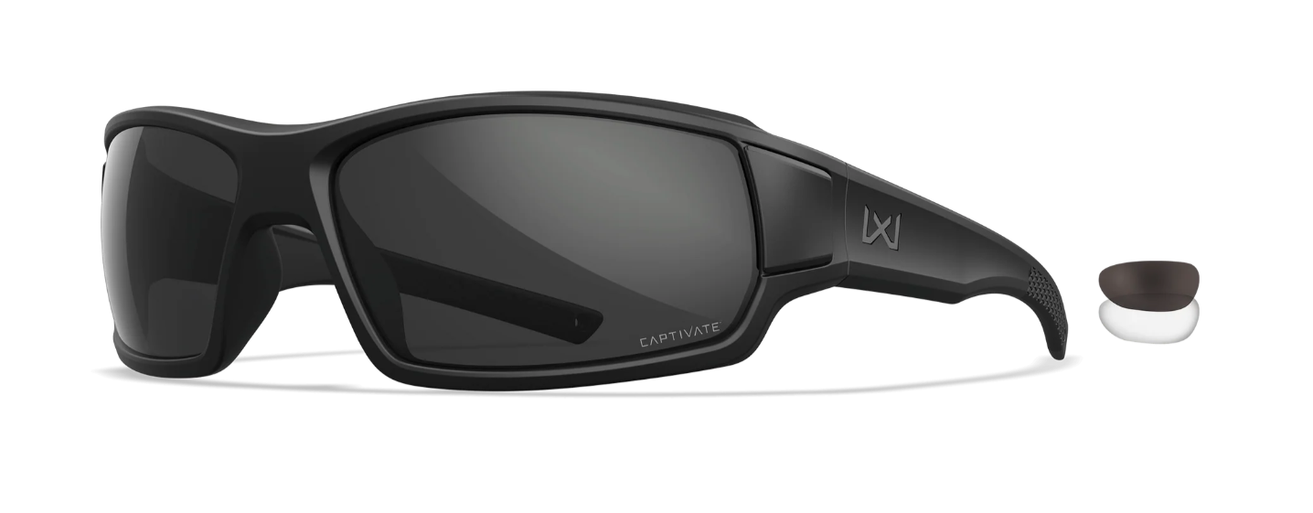 WILEY X Beach 2.5 XL Captivate - Matte Black - Gray/Clear