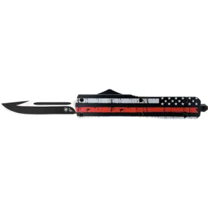 TEMPLAR KNIFE SLIM OTF BACK THE RED 3.5 BLK DROP POINT