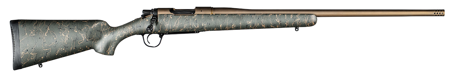Christensen Arms Mesa 308 Win 22" 4rd Bolt Action Rifle w/ Threaded Barrel, Bronze/Green Webbing - 801-01010-00