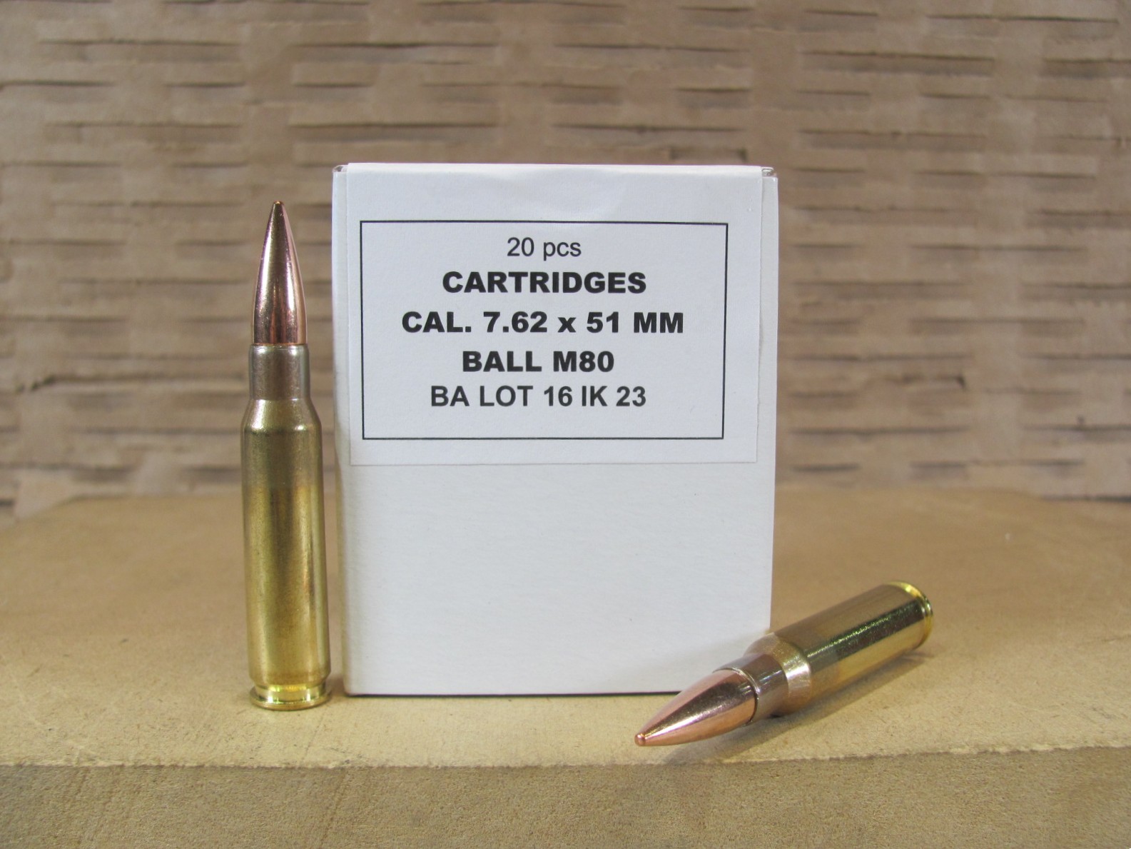 200 Round Pack – 7.62x51mm 147 Grain M80 Ball Brass Case Non-Magnetic Ammo Made by Igman