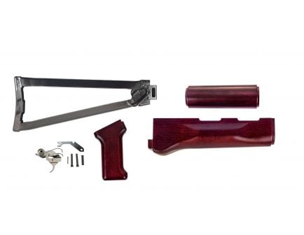 PSA AK Redwood Furniture Set and Folding Stock w/ PSA Custom AK-47 Enhanced Polished Nickel Boron Fire Control Group