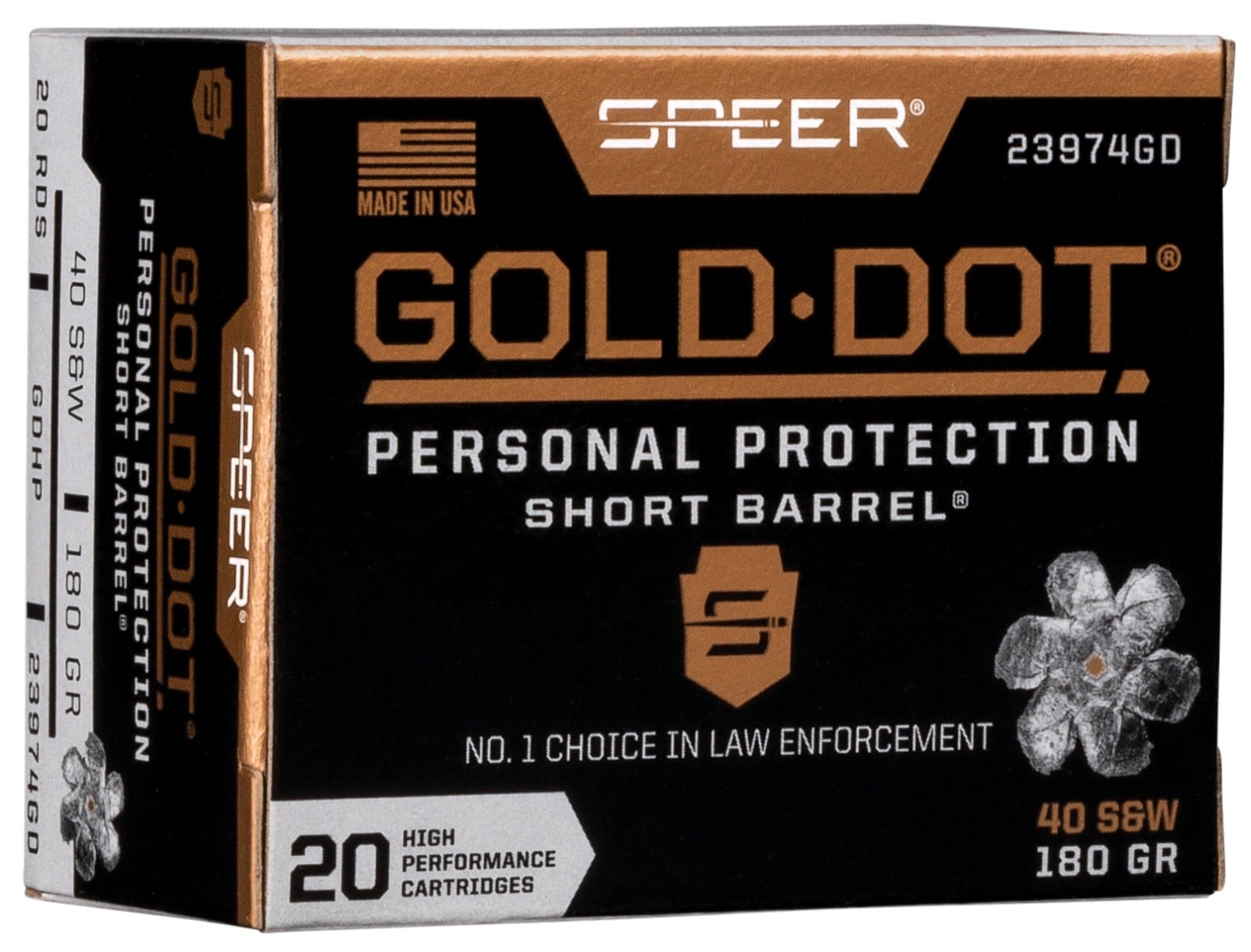 SPEER GOLD DOT 40 SW 180GR – GDHP SHORT BARREL 20RD 10BX/CS - No Credit Card Fees - Low, flat rate shipping