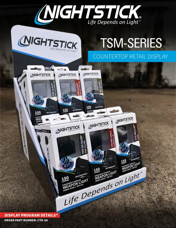 Nightstick TSM Series Tactical Weapon Light Green Laser Display