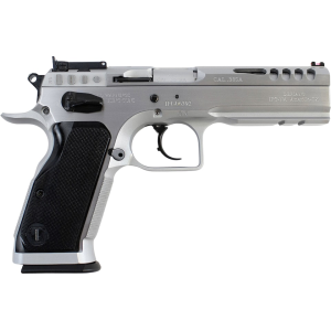 Tanfoglio Defiant Stock Master 10mm Auto Pistol 4.75" Barrel 13+1 Round Stainless Slide Black Grip Stainless Frame