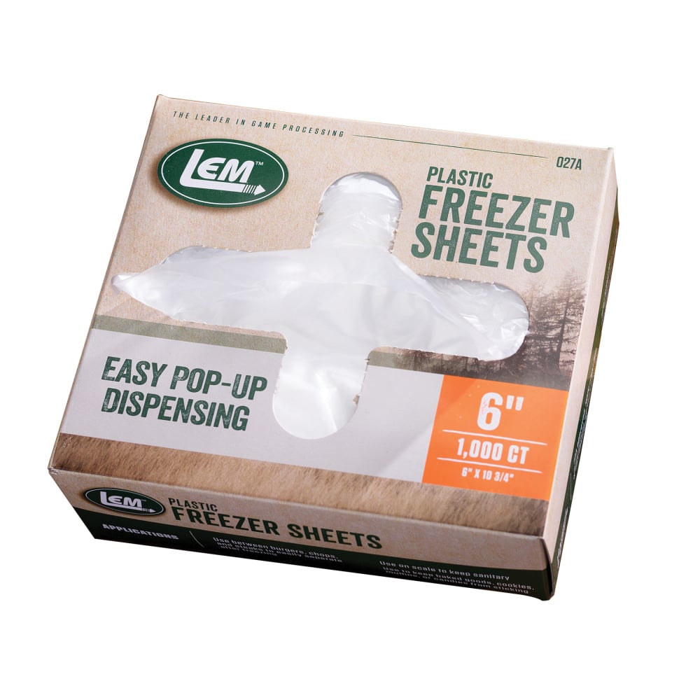 LEM 10.75" x 6" Freezer Sheet, Clear Box of 1000