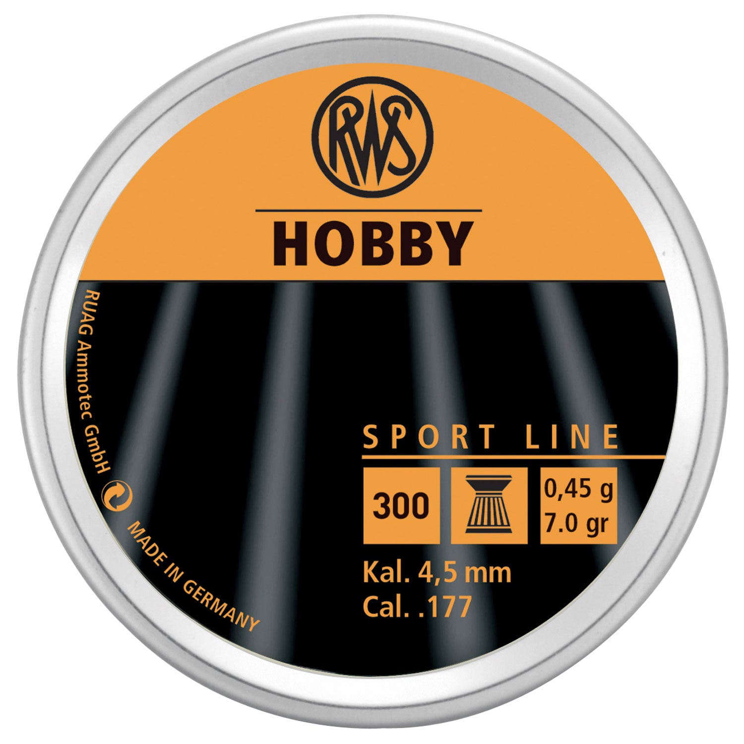 Umarex RWS Hobby .177 Cal 7 Gr Wadcutter Pellet, 300rds - 2317400