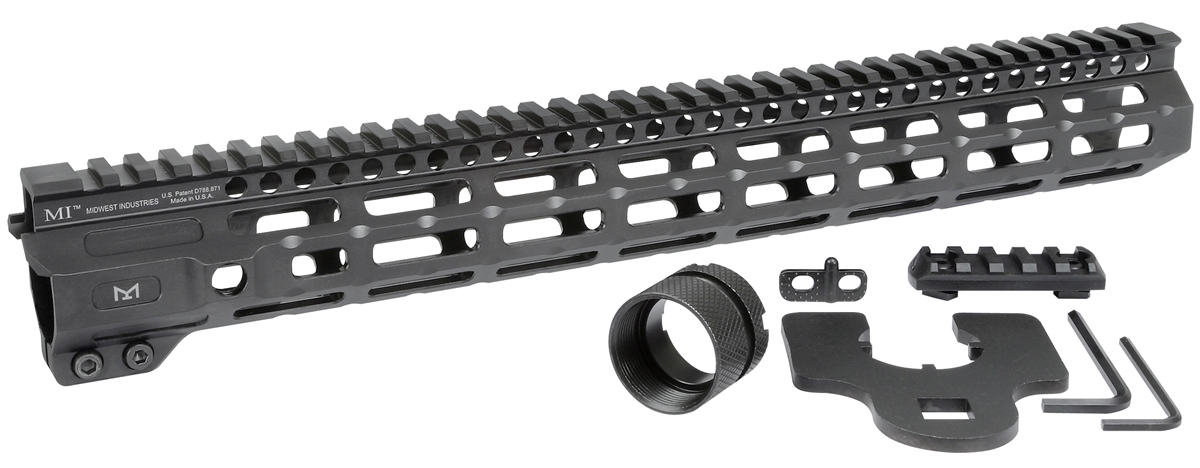 Midwest Industries 15" One-Piece Free Float M-LOK Compatible Combat Rail Handguard - MI-CRM15
