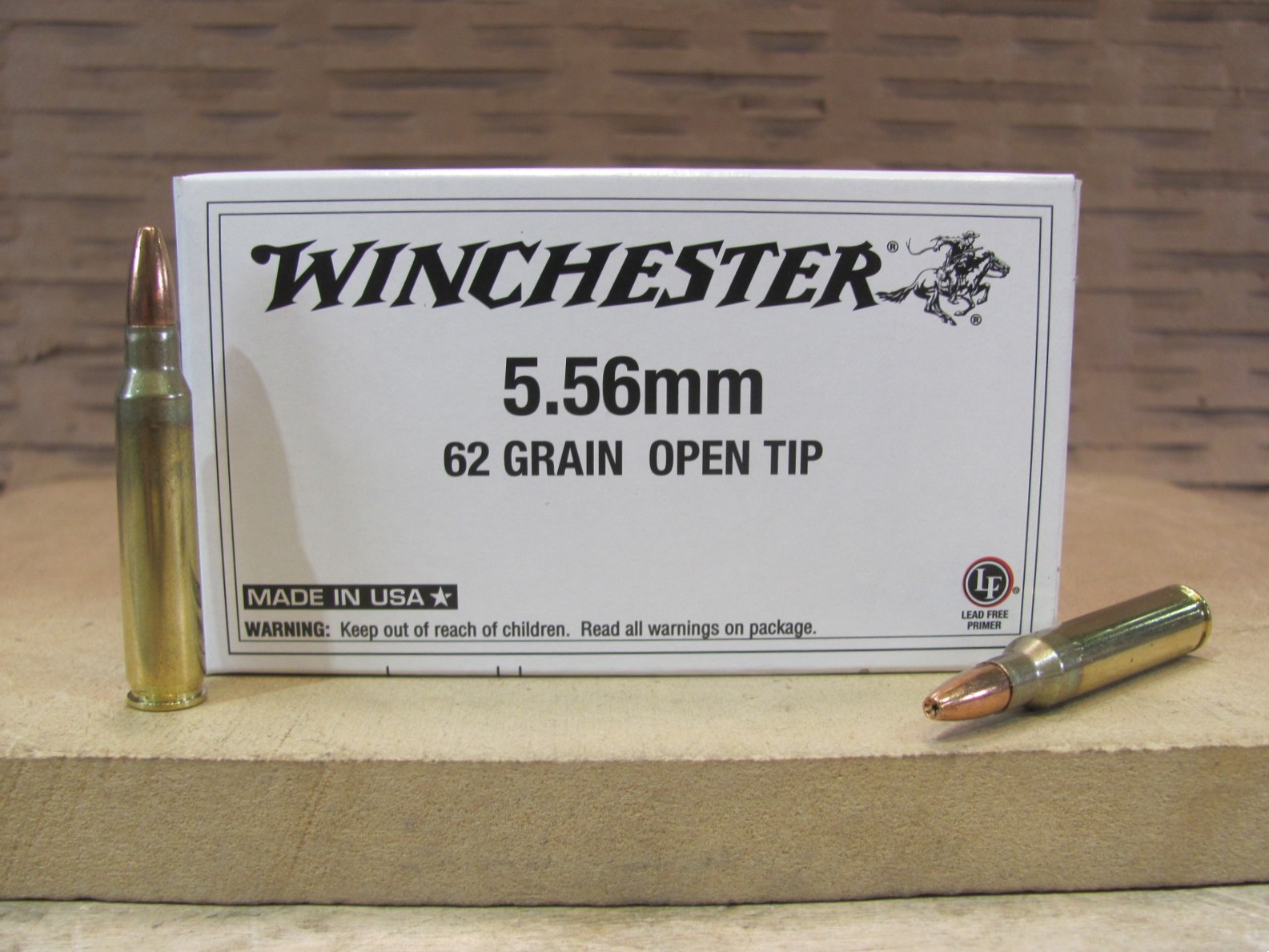 1000 Round Case – 5.56mm 62 Grain Open Tip Lead Free Primer Winchester Ammo – USA5562T