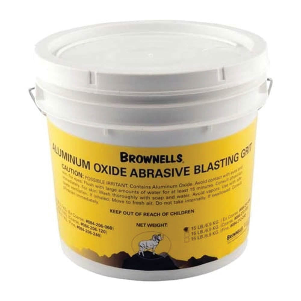 Brownells 60 Grit Ex-Coarse Aluminum Oxide Abrasive Blasting, 15 lb Snap-Top Pail