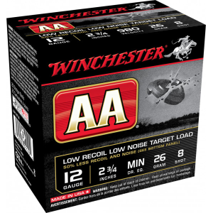 Winchester Ammo AA12FL8 AA Low Recoil Low Noise 12GA 2.75\" 1oz #8 Shot - 25sh Box