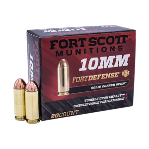 Fort Scott Munitions 10MM-124-SCV Tumble Upon Impact (TUI) 10mm Auto 125 gr Solid Copper Spun - 20rd Box
