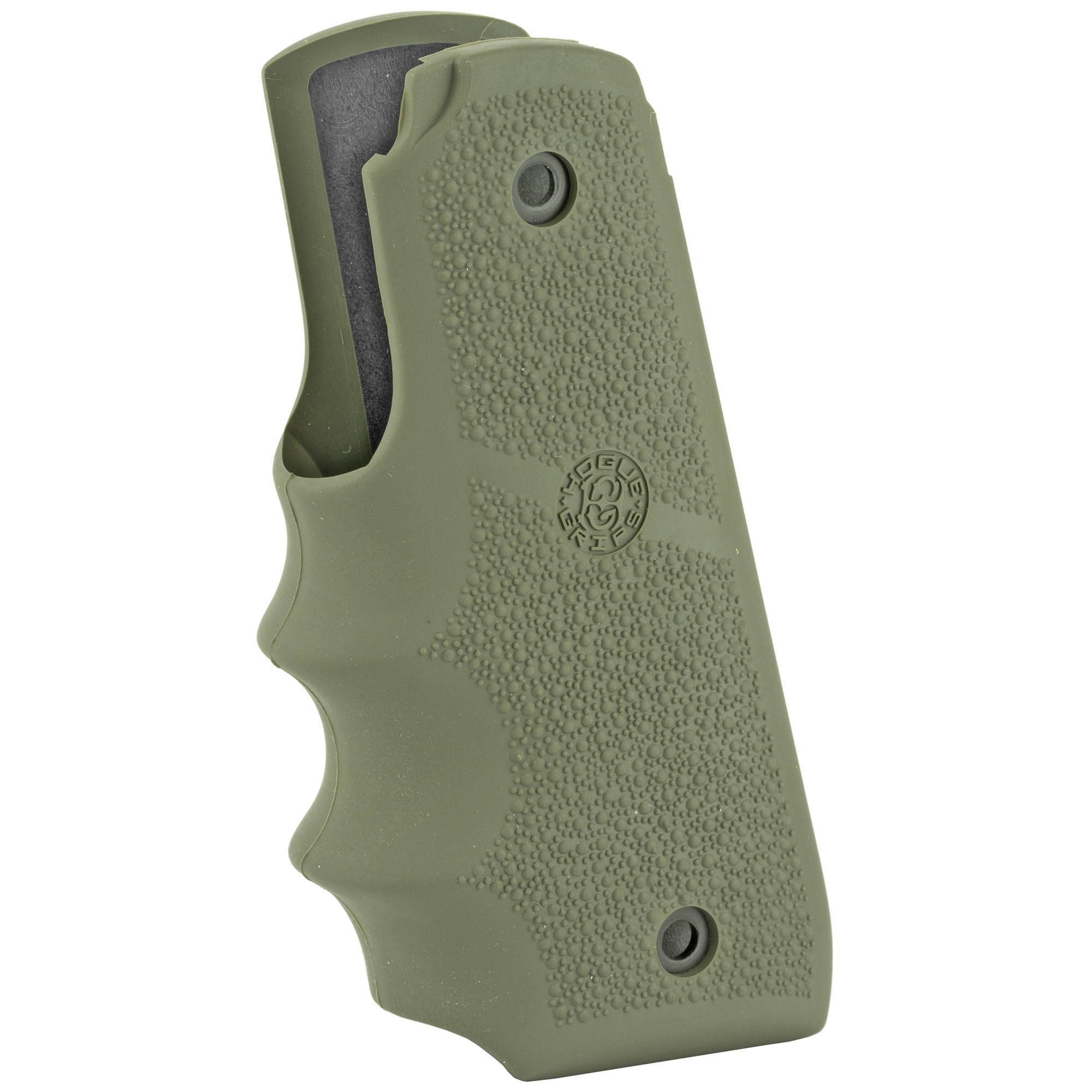 Hogue Rubber Grip with Finger Grooves, Fits Ruger 22/45 MKIV, OD Green