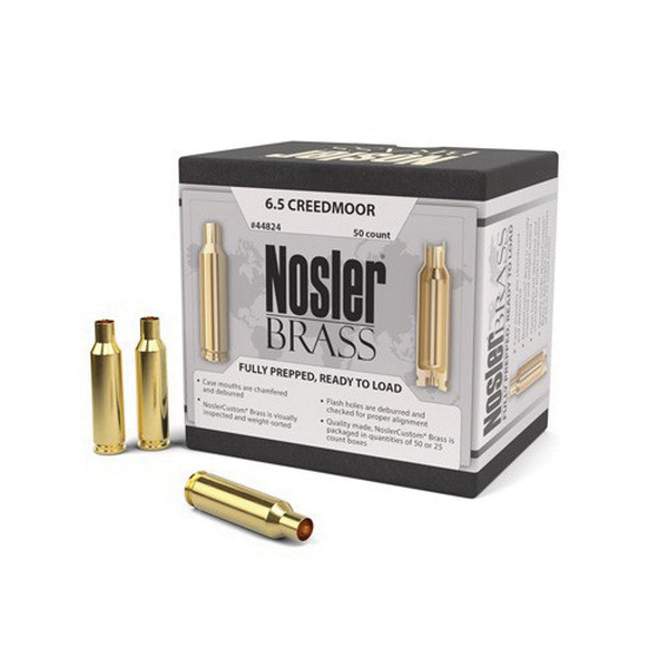 Nosler 6.5 Crd Brass Full Length Cartridge Case, 50/box - 44824